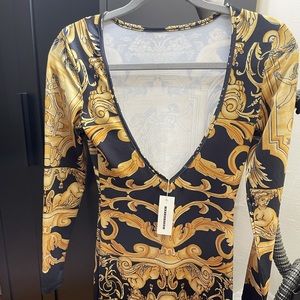 Elegant gold and black dress